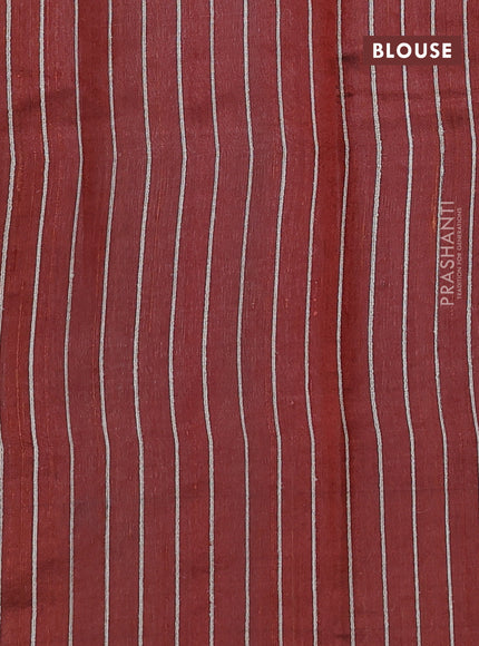 Pure dupion silk saree dark mustard and beige with thread woven buttas and temple design simple border