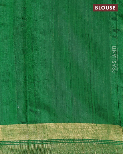 Pure dupion silk saree lime yellow and green with plain body and temple design zari woven butta border