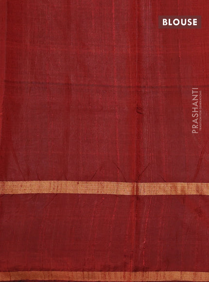 Pure dupion silk saree beige and orange with zari woven buttas and pichwai border