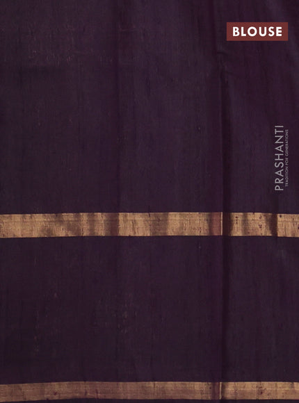 Pure dupion silk saree candy pink and wine shade with zari woven buttas and pichwai border