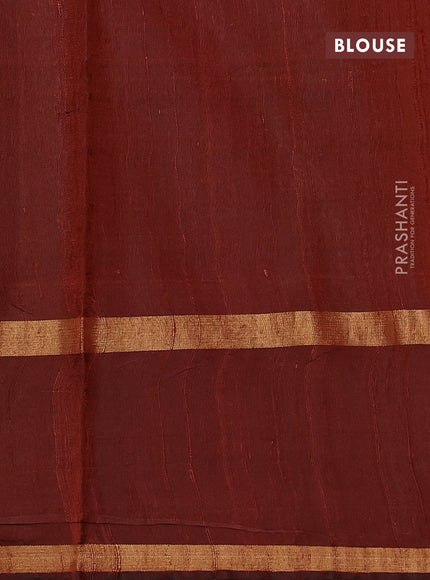 Pure dupion silk saree peacock green and rust shade with zari woven buttas and rettapet zari woven butta border