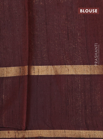 Pure dupion silk saree orange and coffee brown with zari woven buttas and rettapet zari woven butta border
