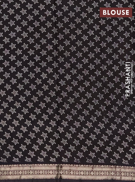 Muslin silk saree wine shade and black with allover pichwai prints and zari woven border
