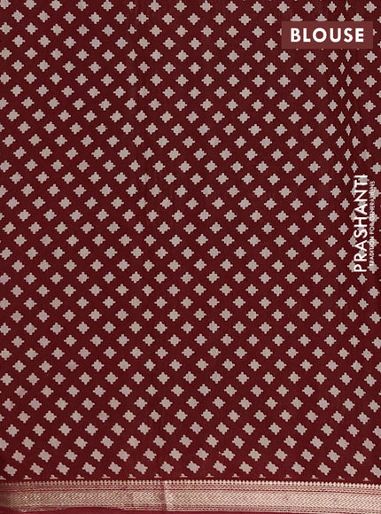 Muslin silk saree dark mustard and maroon with allover kalamkari prints and zari woven border
