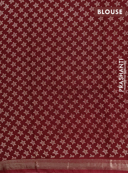 Muslin silk saree mustard yellow and maroon with allover kalamkari prints and zari woven border