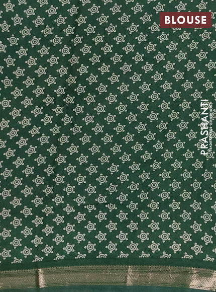 Muslin silk saree wine shade and green with allover kalamkari prints and zari woven border