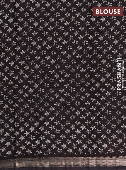 Muslin silk saree rustic maroon and coffee brown with allover kalamkari prints and zari woven border