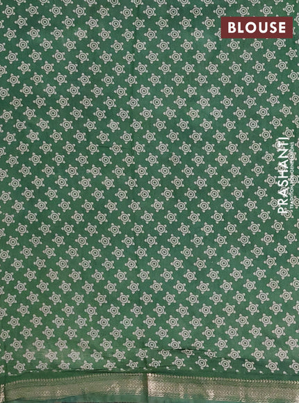 Muslin silk saree wine shade and green with allover kalamkari prints and zari woven border