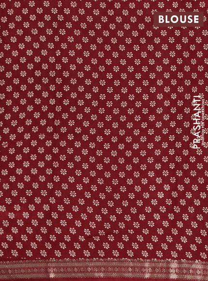 Muslin silk saree dark mustard and maroon with allover kalamkari prints and zari woven border