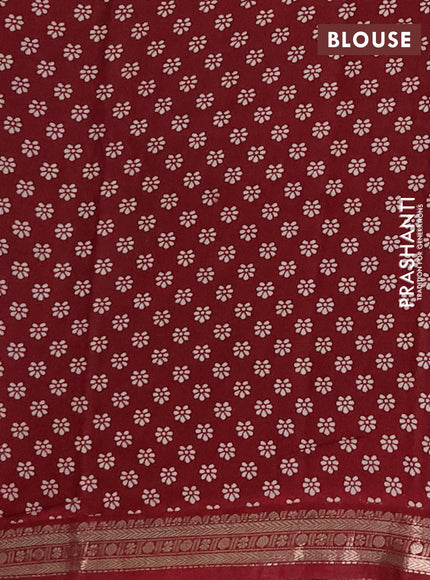 Muslin silk saree dark blue and maroon with allover kalamkari prints and zari woven border