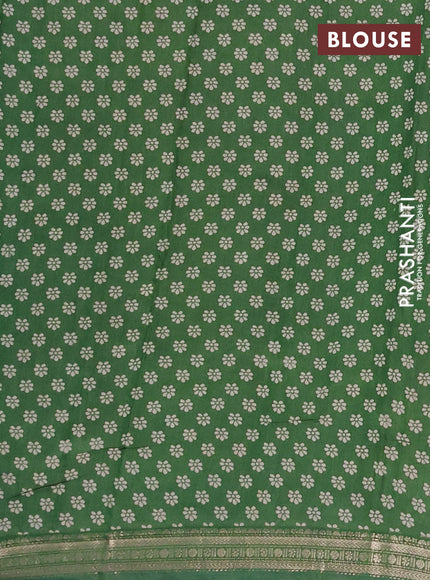 Muslin silk saree rustic maroon and green with allover kalamkari prints and zari woven border