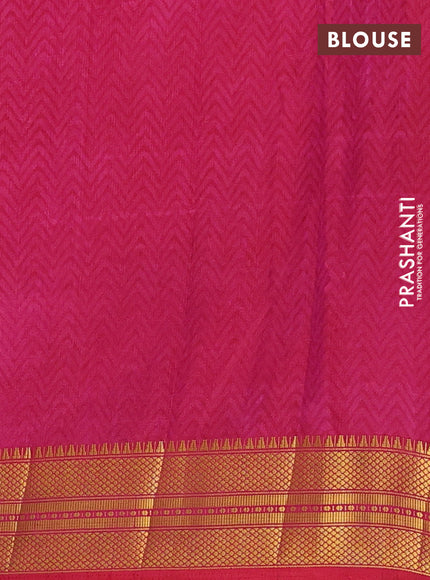 Semi tussar saree purple and pink with allover patola prints and zari woven border
