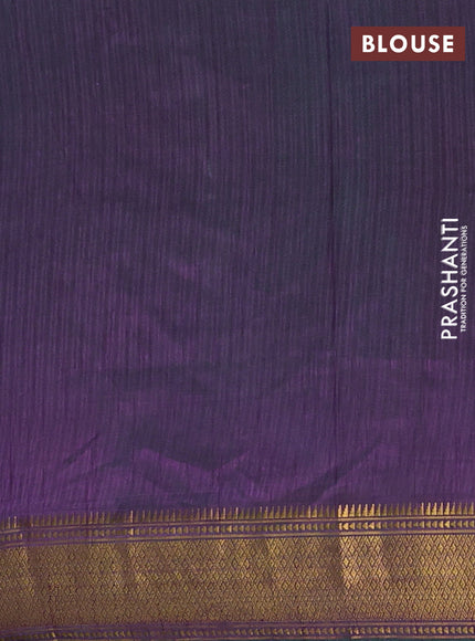 Semi tussar saree dual shade of bluish green and purple with allover leheriya style ikat weaves and zari woven border