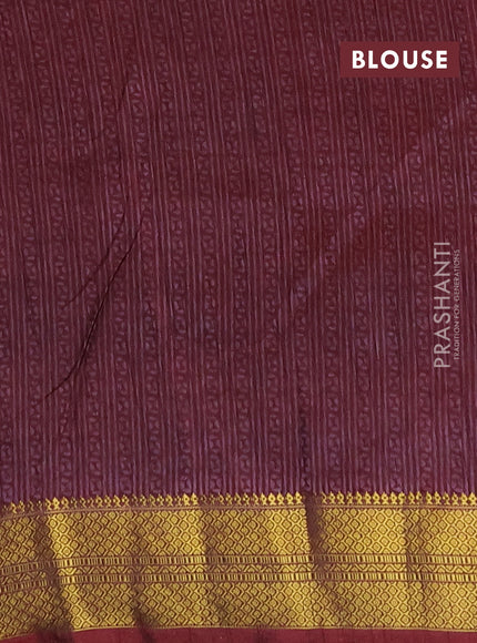 Semi tussar saree maroon with allover ikat prints and zari woven border