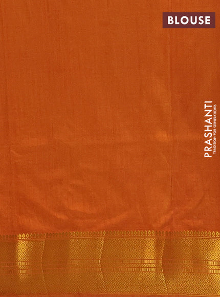 Semi tussar saree dual shade of pinkish orange with allover ikat prints and zari woven border