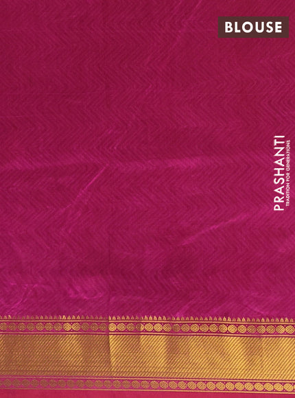 Semi tussar saree purple and pink with allover warli prints and ikat zari woven border