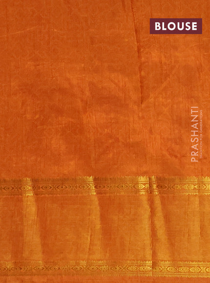 Semi tussar saree maroon and dark mustard with allover patola prints and ikat woven zari border