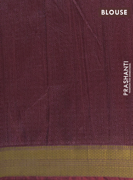 Semi tussar saree maroon with allover patola prints and zari woven border