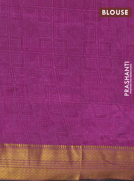 Semi tussar saree dual shade of bluish green and green with allover ikat prints and zari woven border