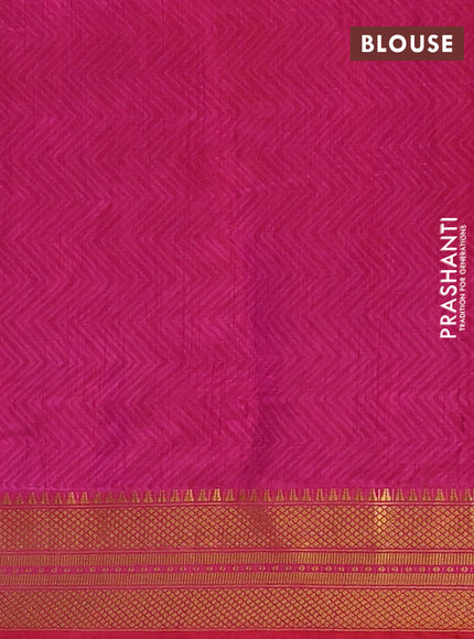 Semi tussar saree purple and pink with allover ikat prints and zari woven border