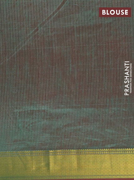 Semi tussar saree purple and green with allover patola prints and zari woven border