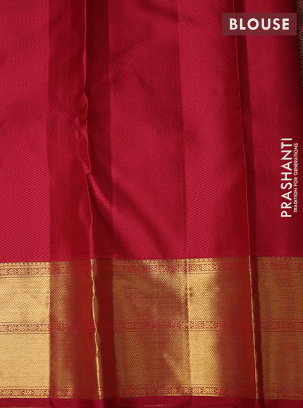Pure kanchipuram silk saree maroon with allover zari woven brocade weaves and rich zari woven border