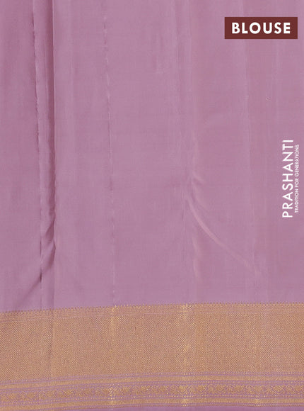Pure kanchipuram silk saree pastel pink with allover zari woven rangkat weaves and zari woven border
