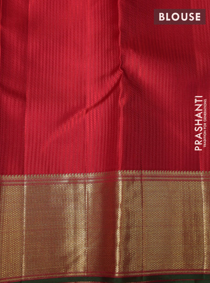 Pure kanchipuram silk saree red with allover zari woven brocade weaves and zari woven border