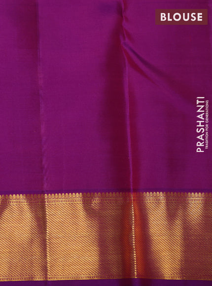 Pure kanchipuram silk saree purple with allover zari woven mayil chakram brocade weaves and rich zari woven border
