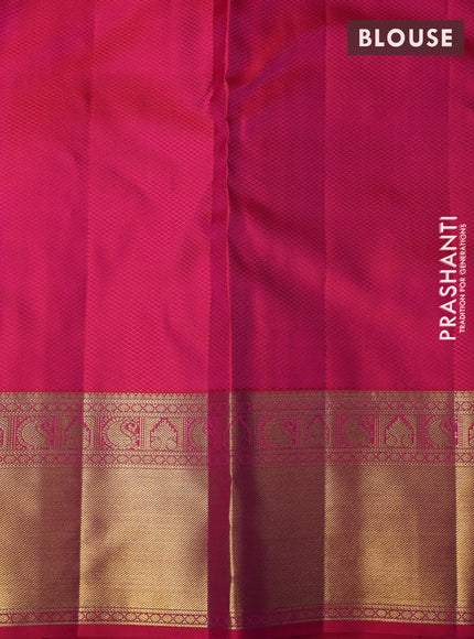 Pure kanchipuram silk saree pink with allover zari woven annam brocade weaves and rich zari woven border