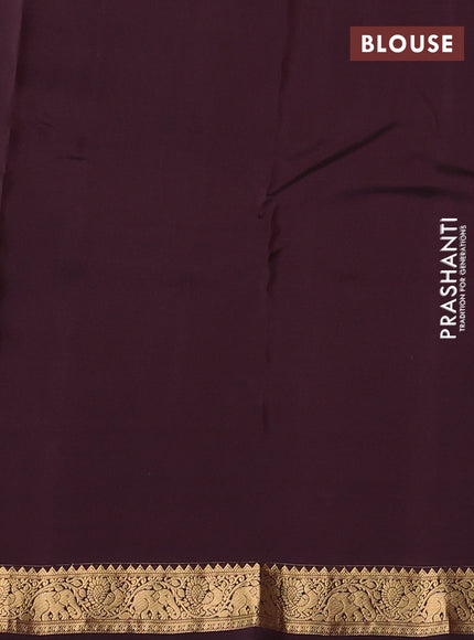 Kanchipuram silk saree coffee brown with allover zari woven buttas and small zari woven border