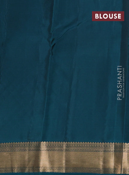 Kanchipuram silk saree coffee brown and teal green with zari woven buttas and zari woven border