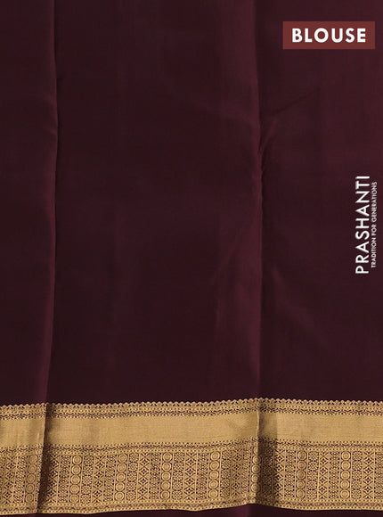 Kanchipuram silk saree deep maroon with zari woven buttas and zari woven border