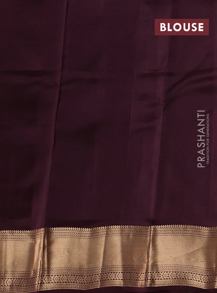 Kanchipuram silk saree coffee brown with allover zari checks & buttas and zari woven rich border