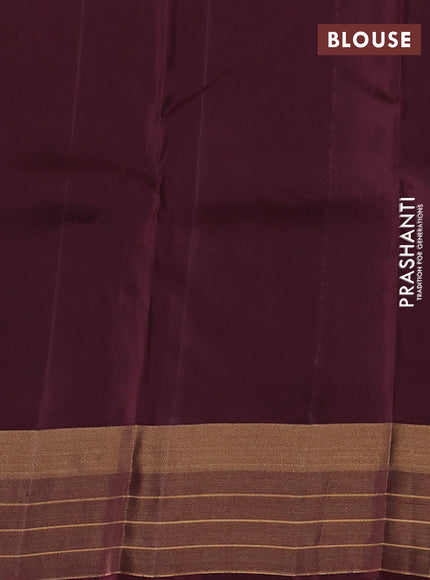 Kanchipuram silk saree coffee brown with allover zari weaves and zari woven border