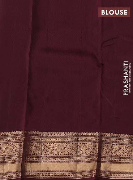 Kanchipuram silk saree wine shade with allover zari woven buttas and zari woven border