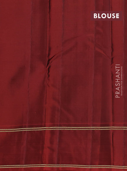 Kanchipuram silk saree coffee brown and red with allover zari weaves & buttas and rettapet zari woven border