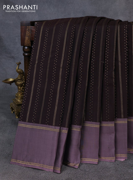 Kanchipuram silk saree coffee brown and rosy brown with allover zari weaves & buttas and rettapet zari woven border
