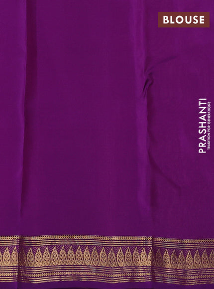 Kanchipuram silk saree mauve pink and purple with zari woven buttas and zari woven border