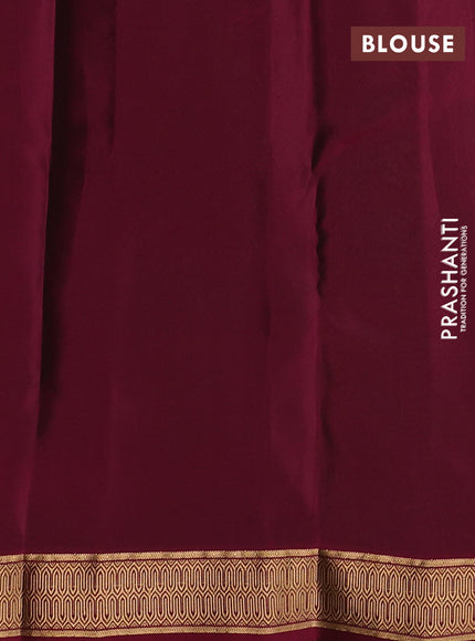 Kanchipuram silk saree green and wine shade with zari woven buttas and zari woven border