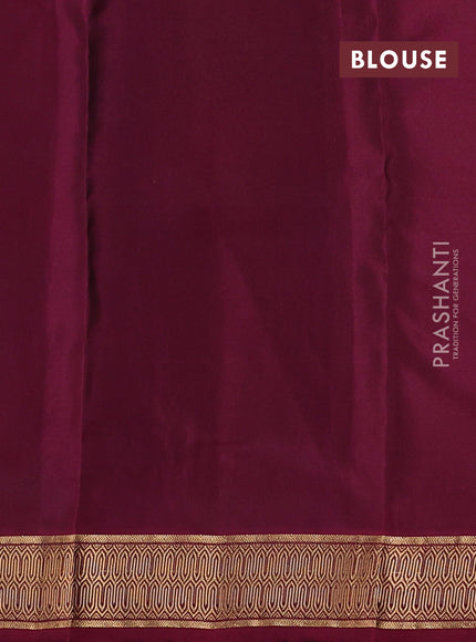Kanchipuram silk saree green and wine shade with zari woven buttas and zari woven border
