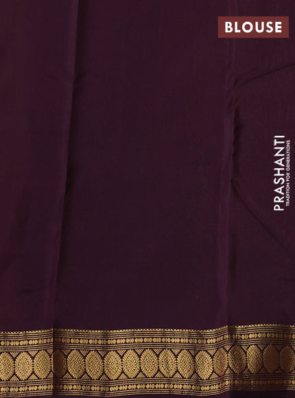 Kanchipuram silk saree mehendi green and coffee brown with zari woven buttas and zari woven border