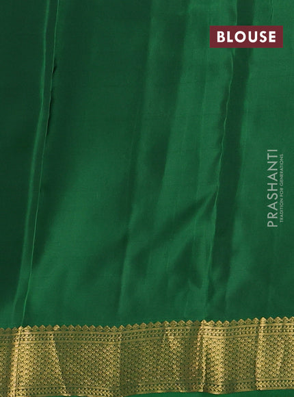Kanchipuram silk saree violet and green with zari woven buttas and zari woven border