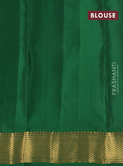 Kanchipuram silk saree wine shade and green with zari woven buttas and zari woven border