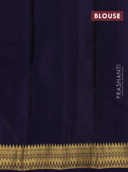 Kanchipuram silk saree mehendi green and navy blue with zari woven buttas and zari woven border