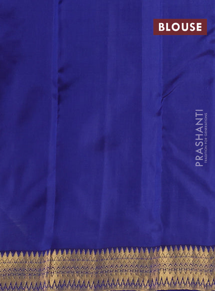 Kanchipuram silk saree pastel blue and blue with zari woven buttas and zari woven border