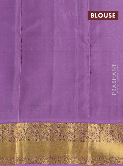 Kanchipuram silk saree navy blue and mauve pink with zari woven buttas and zari woven korvai border