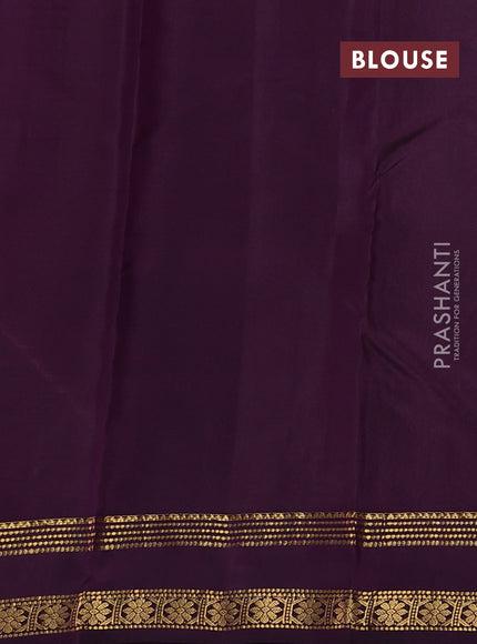 Kanchipuram silk saree dark peach and wine shade with zari woven buttas and small rettapet zari woven border
