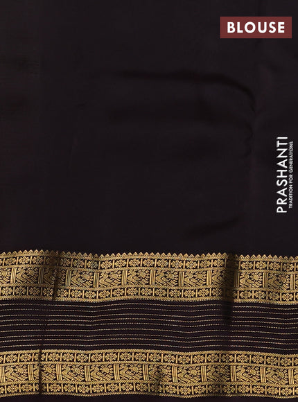Kanchipuram silk saree pista green and coffee brown with allover zari woven buttas and long zari woven border