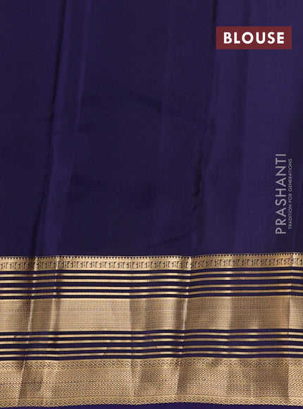 Kanchipuram silk saree maroon and navy blue with zari woven buttas and long rich zari woven border